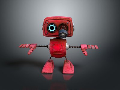 Robot Assistant Small Robot Butler Robot Butler Figure Game Figure 3d model