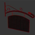 Black Commercial Signage Equipment With Curved Metal Bracket And Decorative Design