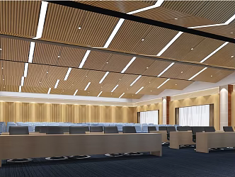 Modern conference hall conference tables and chairs 3d model
