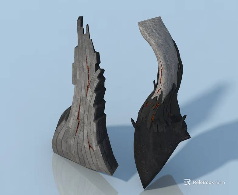 Unique Designed Pet Cabinet With Gray Black Wood Grain And Red Accent Lines 3d model 