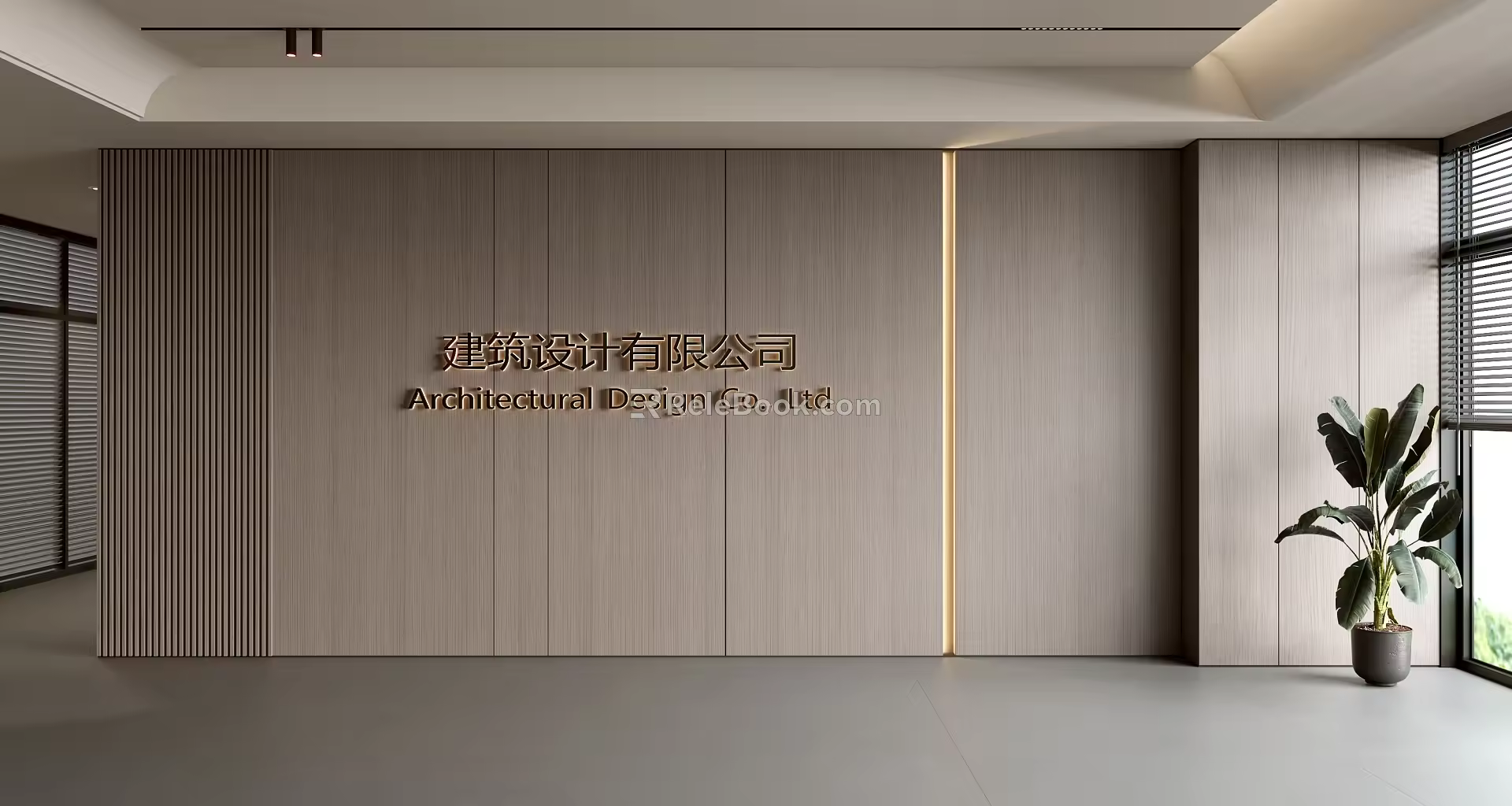 Modern Front Desk Background Wall Simple Background Wall Front Desk Reception Area Background Wall Company Front Desk Background Wall 3d model
