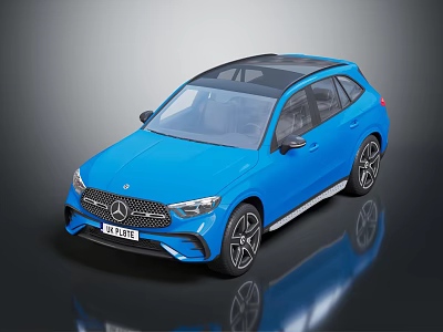 Blue Mercedes SUV Featuring Panoramic Sunroof Sporty Wheels And Modern Design 3d model