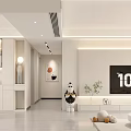 Modern Living and Dining Room Interior With Open Layout TV Wall Artwork and Green Plants