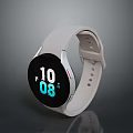 Smartwatch With White Strap And Black Dial Showing Time 1008 On Digital Screen 3d model