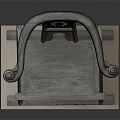 Chinese Style Wooden Chair With Curved Armrests And Crossed Leg Design