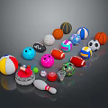 Assorted Sports Equipment Collection With Soccer Basketball Volleyball And Bowling Gear