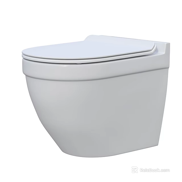Modern White Toilet With Sleek And Simple Design For Contemporary Bathroom 3d model 