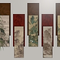 New Chinese Hanging Paintings 3d model