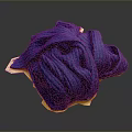 Thick Blue Yarn Skein Resting On Yellow Cardboard For Daily Household Use