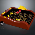 Casino Game Table With Red Dice Yellow Chips Wine Glass And Numbered Layout