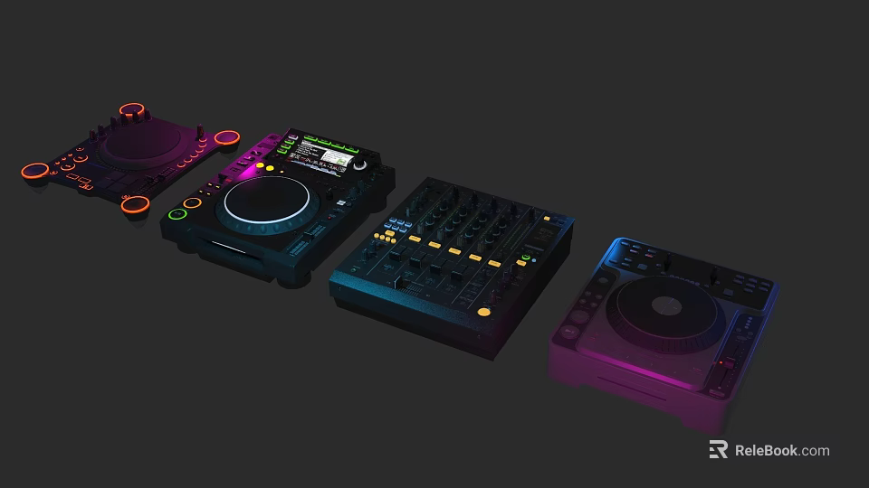 Essential Musical Instruments and Art Supplies Collection for Creative Artists and Musicians 3d model 