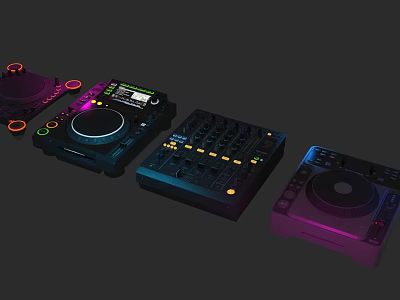 Essential Musical Instruments and Art Supplies Collection for Creative Artists and Musicians 3d model