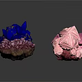 Natural Stone Crystals With Blue Pink And Purple Color Varieties
