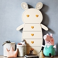 Rabbit Children's Side Cabinet Storage Cabinet Cartoon Children's Decorative Cabinet Toys 3d model