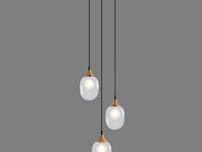 Three Hanging Pendant Lights With White Spherical Shades Golden Tops And Black Wires 3d model