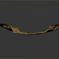 3D Terrain Model With Mountain Ranges Valleys Green Yellow And Detailed Topography