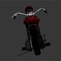 Vintage Red Motorcycle With Black Wheels Leather Seat And Chrome Handlebar