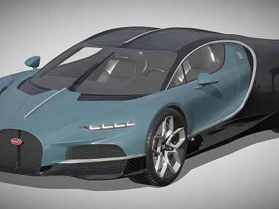 Luxury Blue Sports Car With Sleek Black Roof And Aerodynamic Alloy Wheels 3d model