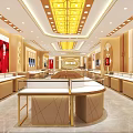 Luxurious Modern Jewelry Store Interior With Elegant Display Cases And Soft Lighting 3d model