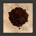 Roasted Coffee Beans Arranged On White Paper Surface For Visual Presentation