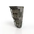 Industrial Steel Equipment With Multi layer Frame And Rustic Surface Support