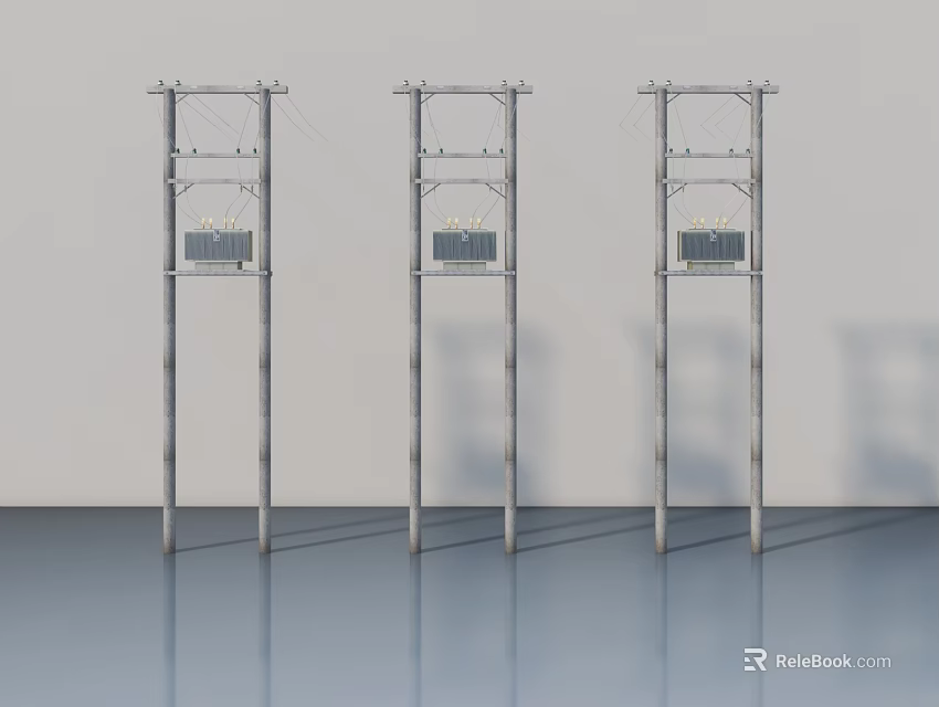 Three Modern Swing Doors With Metal Frame And Glass Panel Design 3d model 