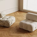Stylish Single Sofa Set With Zebra Print And Beige Design In Wooden Floor Interior