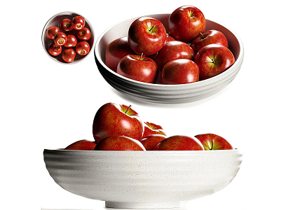 Modern Apple Fruit Plate 3d model