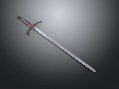 Medieval Weapon Sword With Intricate Hilt And Polished Metal Blade 3d model