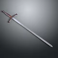 Medieval Weapon Sword With Intricate Hilt And Polished Metal Blade