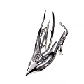 Modern Abstract Silver Metallic Sculpture With Sleek Curved Artistic Structure 3d model