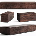 Outdoor Bench Landscape Bench Quiet Log Bench 3d model