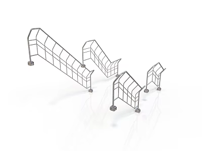 Open Metal Frame Structures In Various Shapes With Support Legs For Scene Construction 3d model