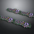 Colorful Flowering Plants Arranged in Lush Green Borders with Mixed Blooms
