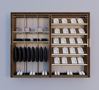 Men's Suit Display Cabinet 3d model