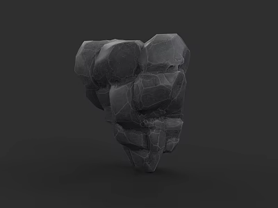 Natural Gray Stone with Irregular Shape and Textured Surface for Decorative Design 3d model