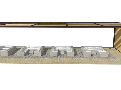 Wooden Pergola With Slatted Roof And Multiple Outdoor Seating Areas On Wooden Deck 3d model