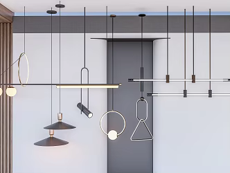 Modern Chandelier Long Line Chandelier Art Chandelier 3d model