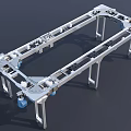 Heavy Duty Industrial Equipment Metal Frame Structure With Blue Components And Support Legs