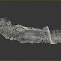Long Textured Gray Natural Object With Rough Surface And White Stripe