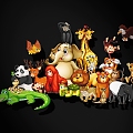 Cartoon animal silhouette decoration 3d model