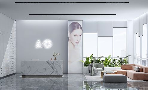 Modern Beauty Salon Hall 3d model