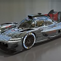 High Performance Race Car with Streamlined Body Rear Wing and Racing Tires