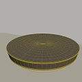 Modern Circular Coffee Table With Smooth Dark Surface In Minimalist Room 3d model
