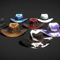 Modern hat cowboy hat bag 3d model