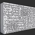 Creative Feature Wall Design With City Names Typography And Word Cloud Art