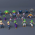 Game and Movie Characters with Diverse Poses Colorful Outfits and Unique Designs