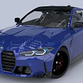 Blue BMW Coupe With Black Roof Sporty Front Grille And Black Alloy Wheels