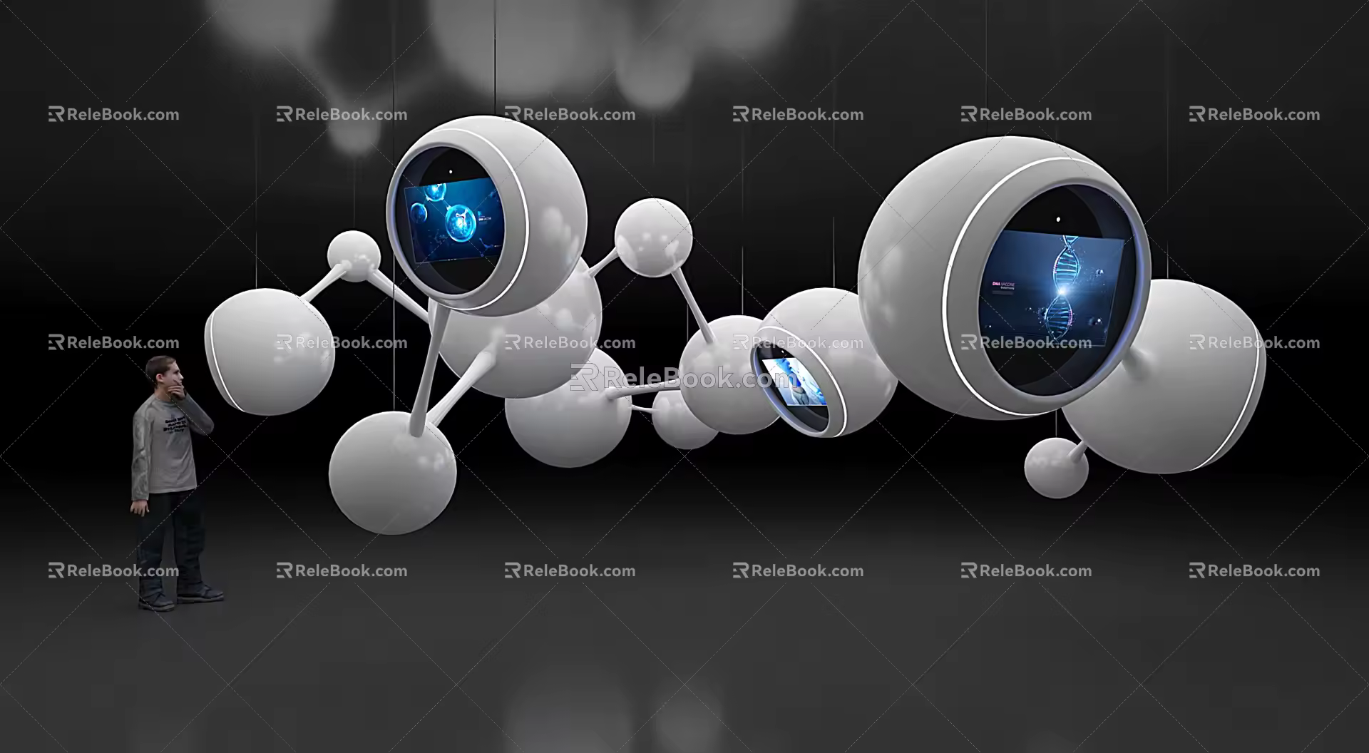 Modern Robot Exhibition Hall 3d model