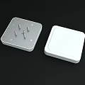 White Square Electronic Enclosure Base With Internal Posts And Smooth Cover 3d model